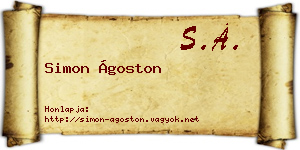 Simon Ágoston névjegykártya